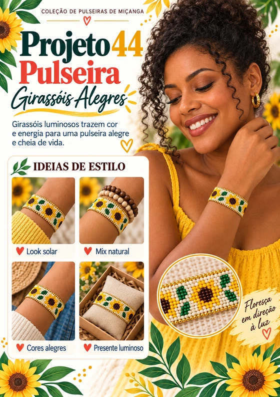 Página de apresentação do Projeto 44 — Pulseira Girassóis Alegres