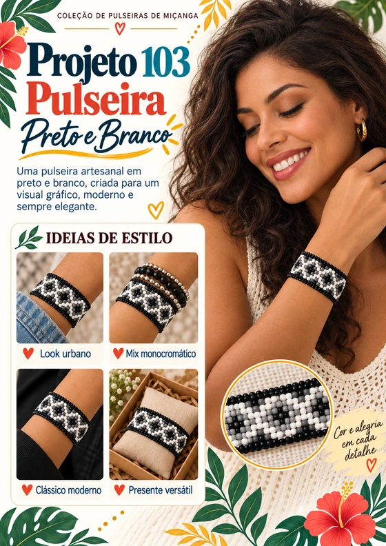 Página de apresentação do Projeto 103 — Pulseira Preto e Branco